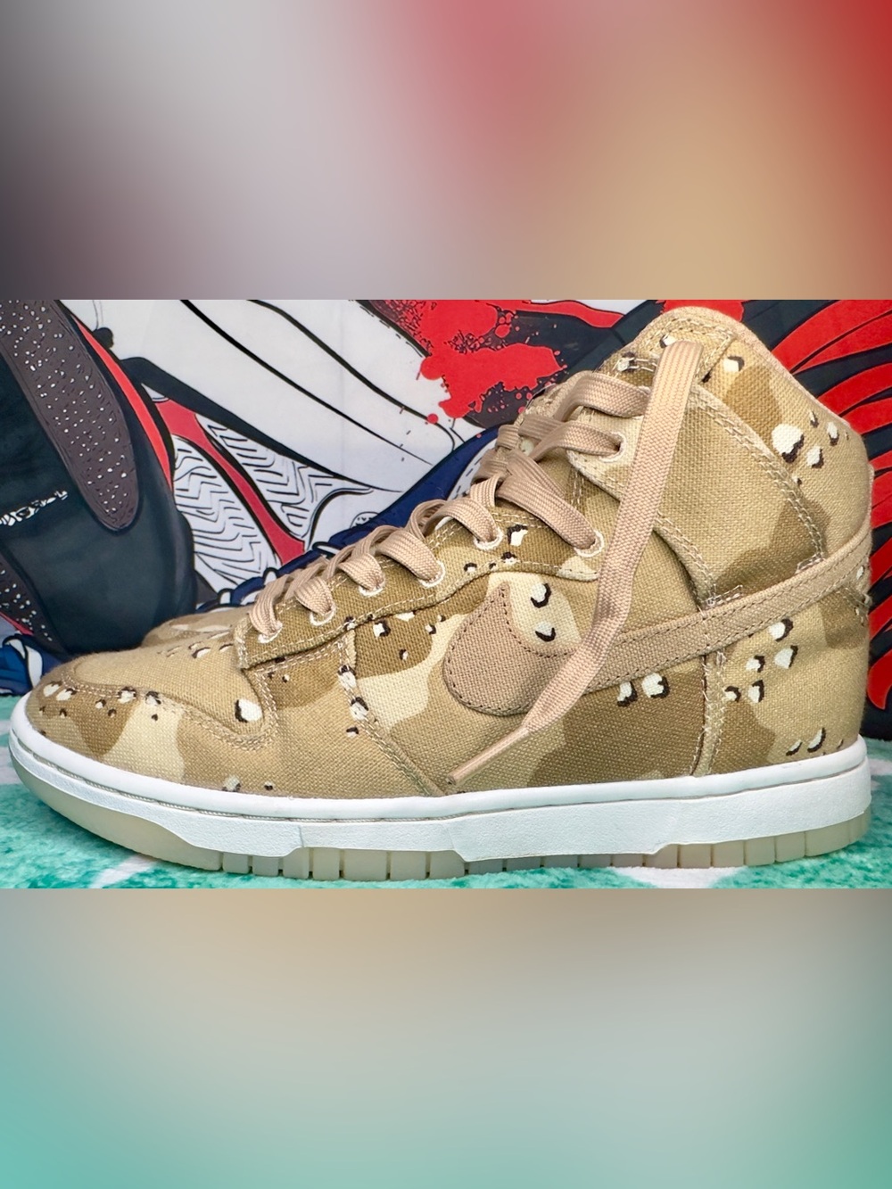 Nike Dunk High Desert Camo Women 7 DX2314-200 Brown Tan Hemp Men’s 5.5